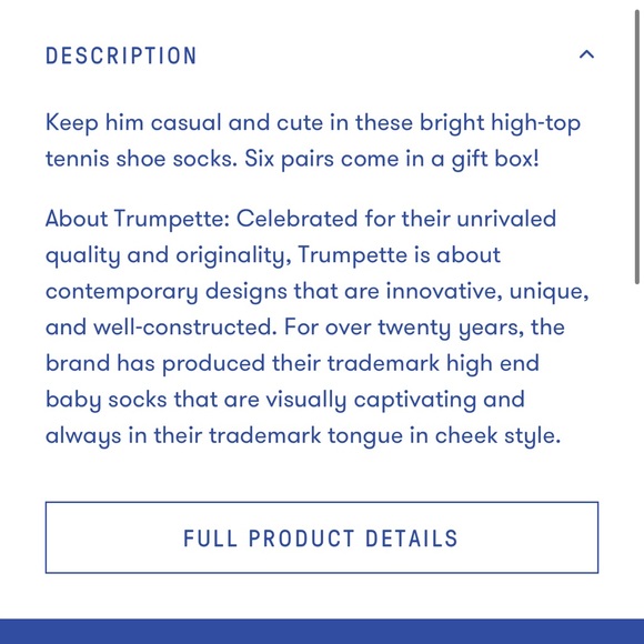 New in box Trumpette Johnny socks - Picture 2 of 2